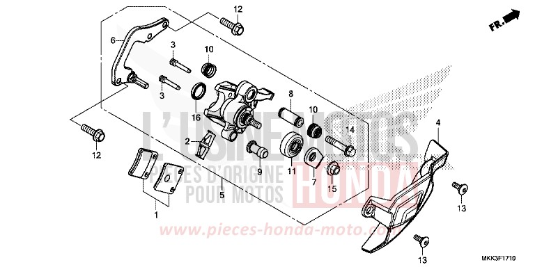 MACHOIRE DE FREIN DE PARKING de Africa Twin PEARL GLARE WHITE (NHB53HB) de 2018
